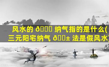 风水的 🐅 纳气指的是什么(三元阳宅纳气 🐱 法是假风水)